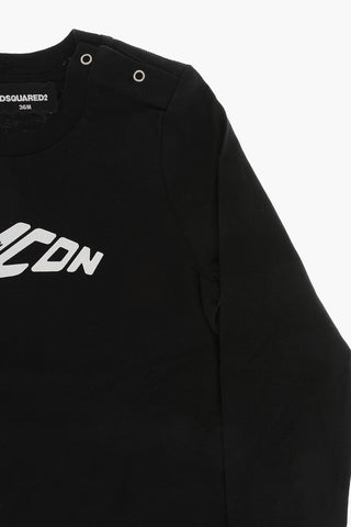 ICON Long-Sleeve Crewneck T-Shirt With Printed Logo