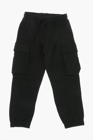 Cotton Cargo Trousers With Elastic Waist