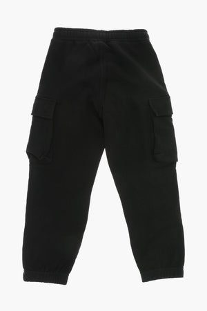 Cotton Cargo Trousers With Elastic Waist