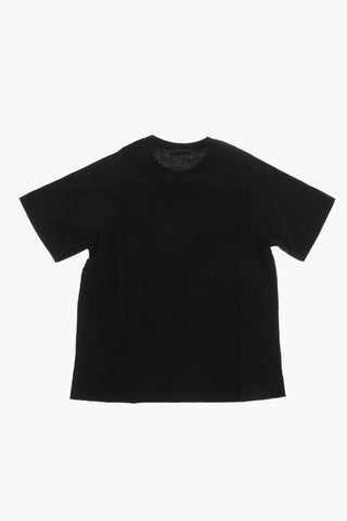 Baumwoll-T-Shirt mit Rundhalsausschnitt und Kontrast-Logo