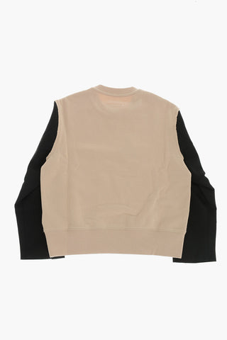 MM6 Zweifarbiges Rundhals-Sweatshirt mit Logo-Aufdruck
