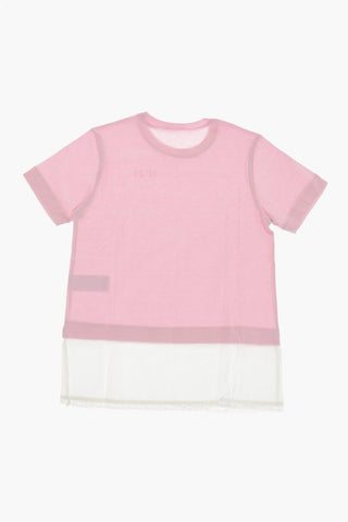 Zweifarbiges Baumwoll-T-Shirt Mit Rundhalsausschnitt