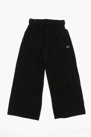 Pantaloni Svasati con Strass All-Over