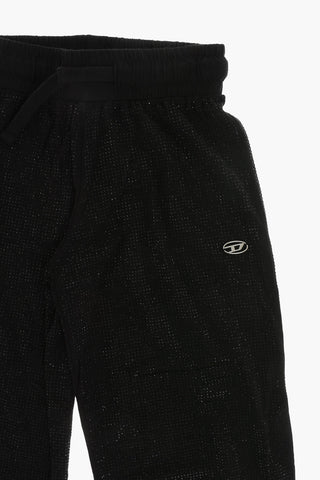 Pantaloni Svasati con Strass All-Over