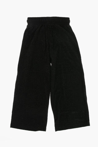 Pantaloni Svasati con Strass All-Over