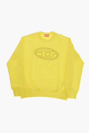 Cotton Crewneck Sweatshirt With Embossed Monogram