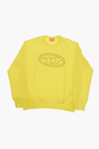 Cotton Crewneck Sweatshirt With Embossed Monogram