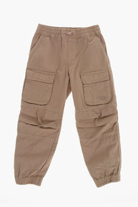 Cotton Cargo Pants with Elastic Waist
