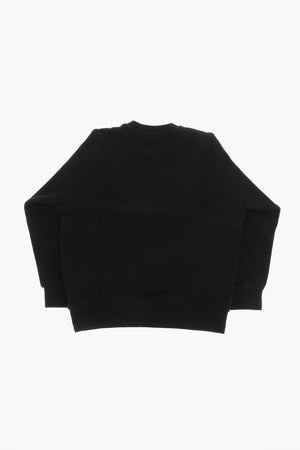 Baumwoll-Rundhals-Sweatshirt mit Ton-in-Ton-Monogramm