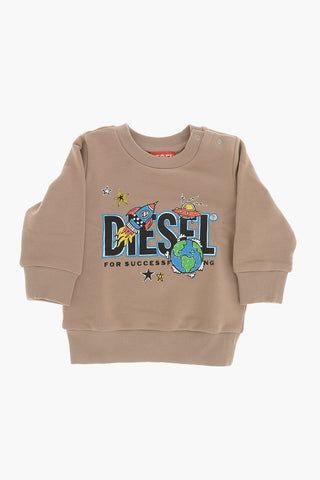 Rundhals-Sweatshirt Aus Baumwolle Mit Logodruck
