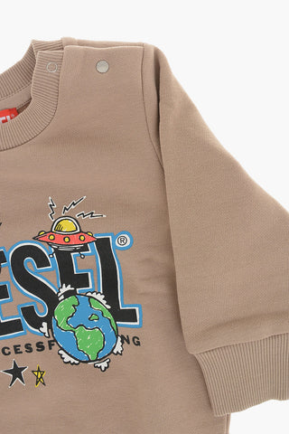 Rundhals-Sweatshirt Aus Baumwolle Mit Logodruck