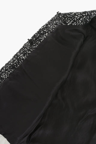 Zweifarbige Jacke mit offenem Vorderteil und Brusttasche