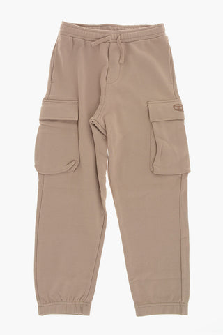 Joggers Cargo in Cotone con Elastico in Vita 