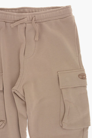 Joggers Cargo in Cotone con Elastico in Vita 