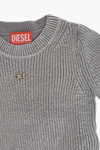 Maglia Girocollo in Misto Lana Effetto Metallizzato