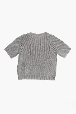 Maglia Girocollo in Misto Lana Effetto Metallizzato