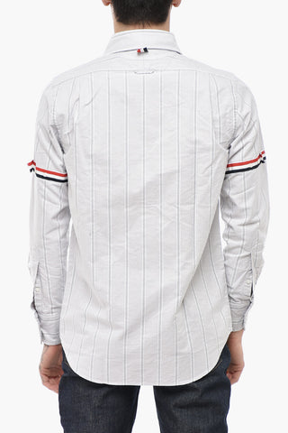 Camicia a Righe con Taschino e Colletto Button-Down