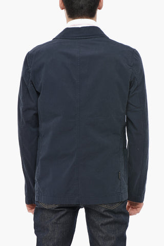 Blazer in Cotone Leggero con Tasche a Toppa