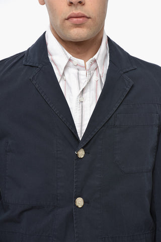 Blazer in Cotone Leggero con Tasche a Toppa