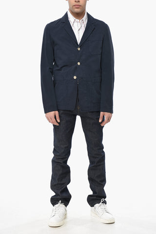 Blazer in Cotone Leggero con Tasche a Toppa