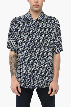 Silk-Blend Bowling Shirt HOLIDAY With Monogram Pattern