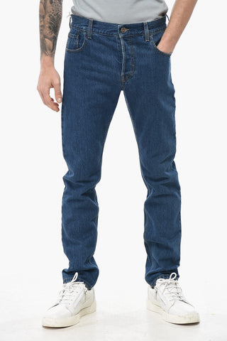 Jeans Regular Fit con Bottone Logato 16cm