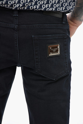 Skinny Fit Stretch Denim Jeans 16cm