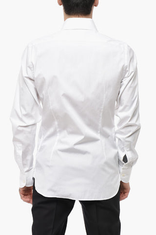 Cotton Poplin Shirt with Spread Collar