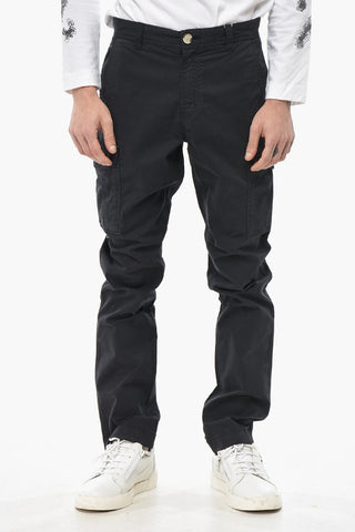 Cargohose aus Stretch-Baumwolle in Uni