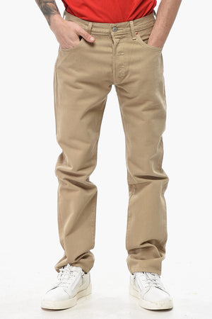 5-Pocket Cotton Pants with Branded Button