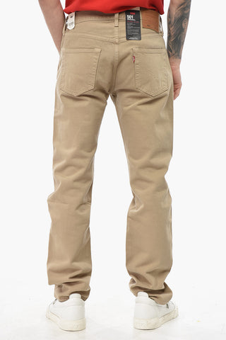 5-Pocket Cotton Pants with Branded Button