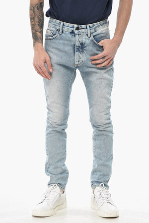 Light-Wash Denim Skinny-Fit Jeans CURVED LOGO 15cm