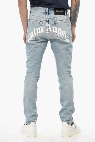 Jeans Skinny Fit CURVED LOGO in Denim Lavaggio Chiaro 15cm