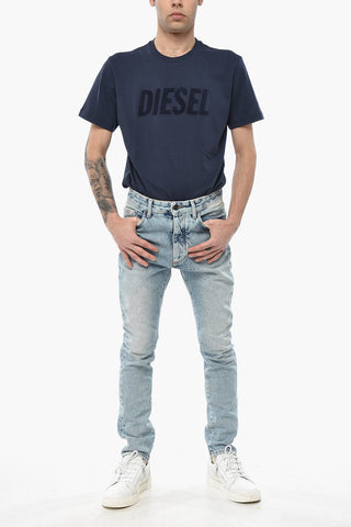 Jeans Skinny Fit CURVED LOGO in Denim Lavaggio Chiaro 15cm