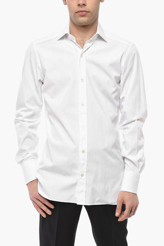 Cotton Poplin Shirt with French Collar