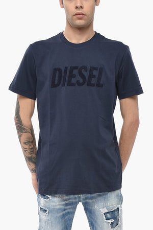 Crewneck Cotton T-Shirt T-DIEGOR-BIG With Terry Logo