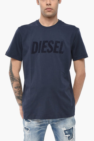 Crewneck Cotton T-Shirt T-DIEGOR-BIG With Terry Logo