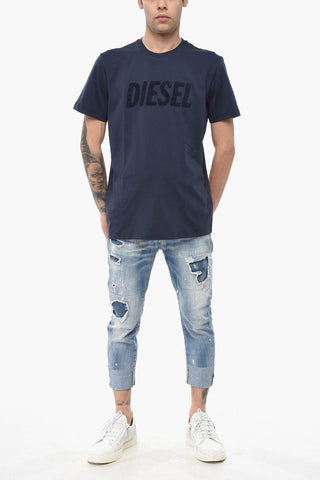 Crewneck Cotton T-Shirt T-DIEGOR-BIG With Terry Logo