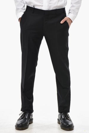 Virgin Wool Solid Trousers
