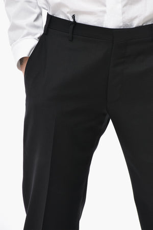 Virgin Wool Solid Trousers