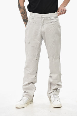 Cotton Cargo Pants With Ankle Zip