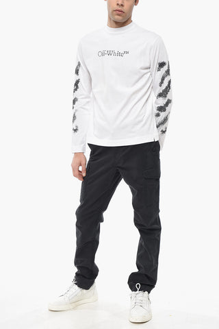 T-Shirt Mit Rundhalsausschnitt DIAG SKETCH Mit Besticktem Logo