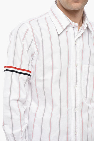 Camicia a Righe con Taschino e Colletto Button-Down