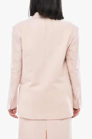 Oversized Double-Breasted Virgin Stretch Wool Blazer