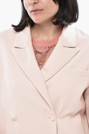 Oversized Double-Breasted Virgin Stretch Wool Blazer