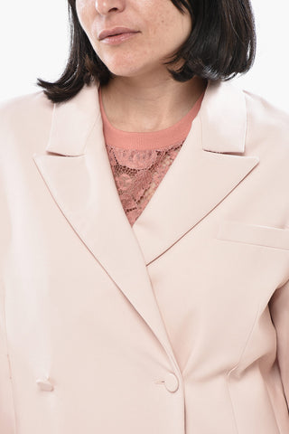 Oversized Double-Breasted Virgin Stretch Wool Blazer