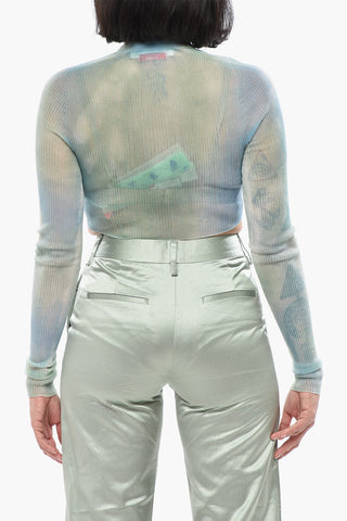 SEASONAL Kurzer Cardigan Aus Durchsichtigem Stoff