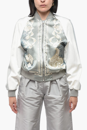 Bomber in Satin LA GRECA con Zip Frontale