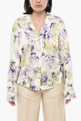 SEASONAL Satinbluse mit Blumenmuster