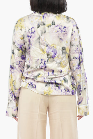SEASONAL Satinbluse mit Blumenmuster
